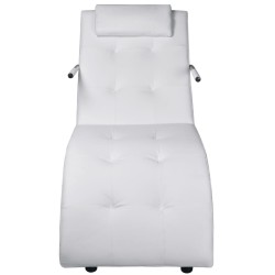 vidaXL Chaiselongue mit Kissen Weiß Kunstleder