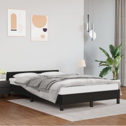 vidaXL Bettgestell mit Kopfteil Schwarz 120x200 cm Kunstleder