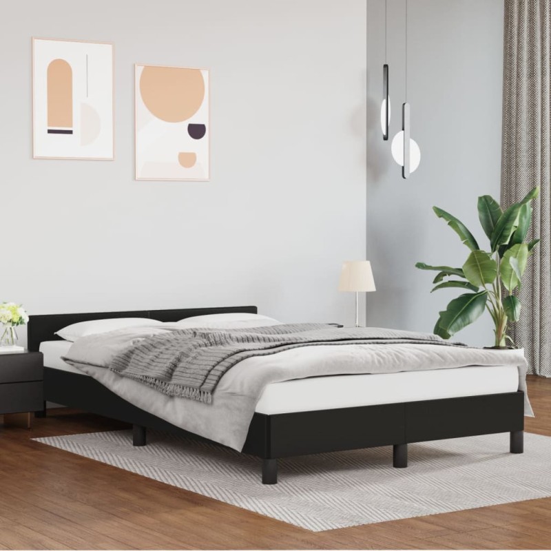 vidaXL Bettgestell mit Kopfteil Schwarz 120x200 cm Kunstleder vidaXL Bettgestell mit Kopfteil Schwarz 120x200 cm Kunstleder