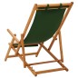 vidaXL Klappbarer Strandstuhl Eukalyptus Massivholz und Stoff Grün vidaXL Klappbarer Strandstuhl Eukalyptus Massivholz und Stoff Grün