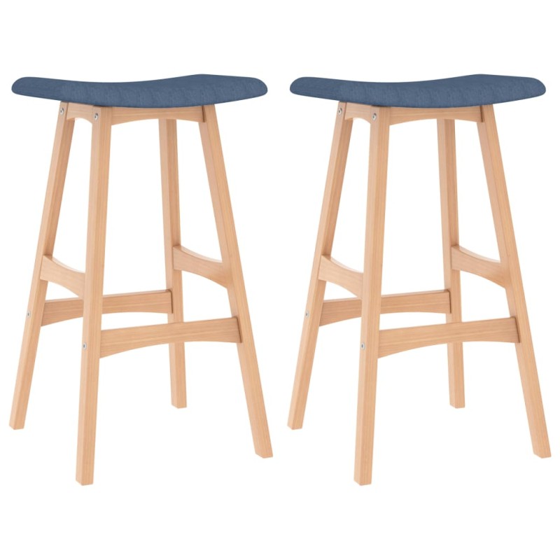 vidaXL Barhocker 2 Stk. Blau Stoff vidaXL Barhocker 2 Stk. Blau Stoff