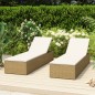 vidaXL Sonnenliege Poly Rattan Braun und Cremeweiß vidaXL Sonnenliege Poly Rattan Braun und Cremeweiß