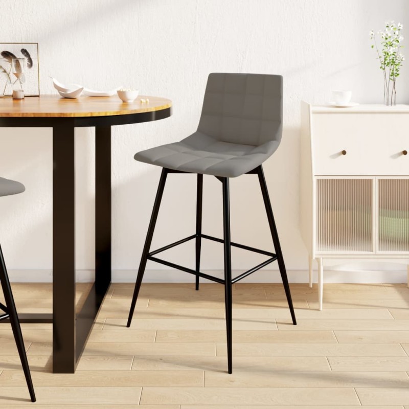 vidaXL Barhocker Hellgrau Samt vidaXL Barhocker Hellgrau Samt