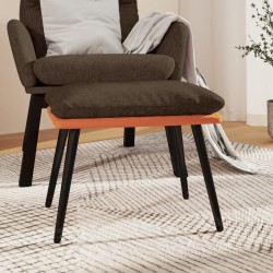 vidaXL Fußhocker Braun/Orange 45x29,5x35 cm Stoff und Kunstleder