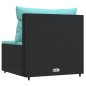 vidaXL Garten-Mittelsofa mit Kissen Schwarz Poly Rattan vidaXL Garten-Mittelsofa mit Kissen Schwarz Poly Rattan