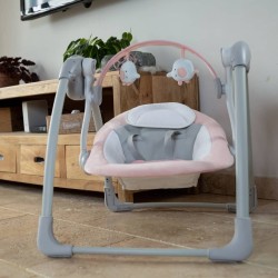 Bo Jungle Babywippe Dolphy Grau und Rosa