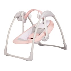 Bo Jungle Babywippe Dolphy Grau und Rosa