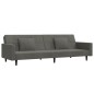 vidaXL Schlafsofa 2-Sitzer mit 2 Kissen Dunkelgrau Samt vidaXL Schlafsofa 2-Sitzer mit 2 Kissen Dunkelgrau Samt