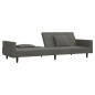 vidaXL Schlafsofa 2-Sitzer mit 2 Kissen Dunkelgrau Samt vidaXL Schlafsofa 2-Sitzer mit 2 Kissen Dunkelgrau Samt
