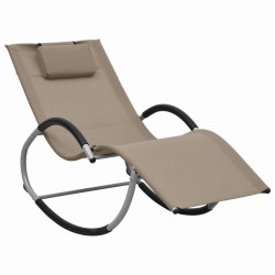 vidaXL Sonnenliege mit Auflage Taupe Textilene