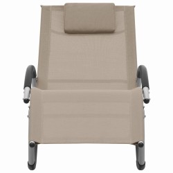 vidaXL Sonnenliege mit Auflage Taupe Textilene