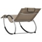 vidaXL Sonnenliege mit Auflage Taupe Textilene vidaXL Sonnenliege mit Auflage Taupe Textilene
