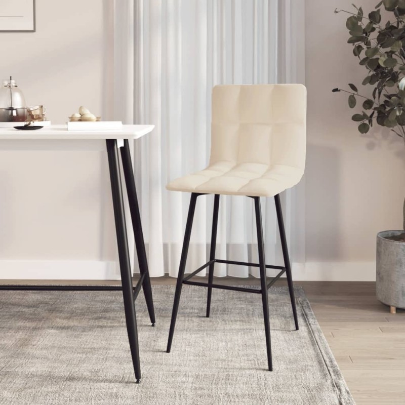 vidaXL Barhocker Creme Samt vidaXL Barhocker Creme Samt