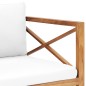 vidaXL Gartenstuhl mit Cremeweißen Auflagen Massivholz Teak vidaXL Gartenstuhl mit Cremeweißen Auflagen Massivholz Teak