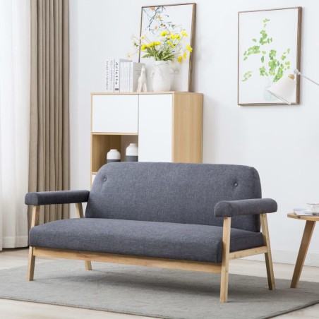 vidaXL 3-Sitzer-Sofa Stoff Dunkelgrau