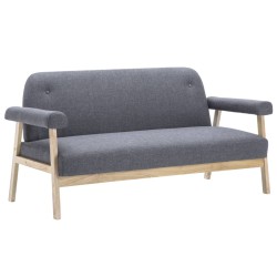 vidaXL 3-Sitzer-Sofa Stoff Dunkelgrau