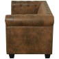 vidaXL Chesterfield-Sofa 2-Sitzer Kunstleder Braun vidaXL Chesterfield-Sofa 2-Sitzer Kunstleder Braun