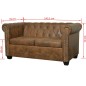 vidaXL Chesterfield-Sofa 2-Sitzer Kunstleder Braun vidaXL Chesterfield-Sofa 2-Sitzer Kunstleder Braun