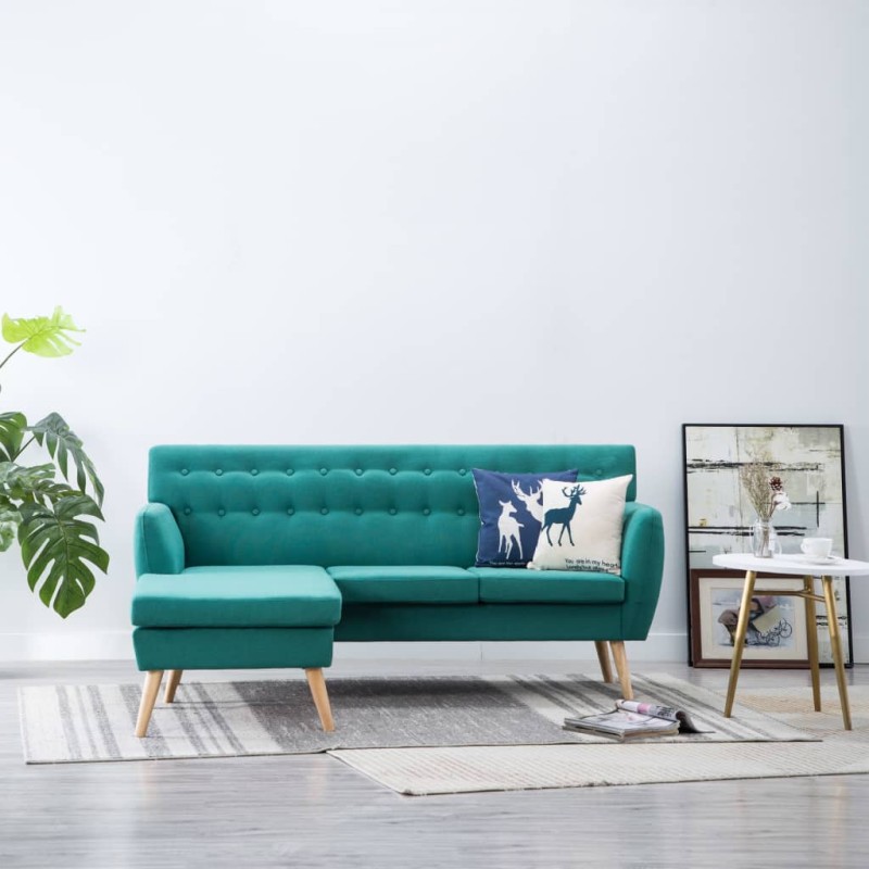 vidaXL Sofa L-Form Stoff 171,5x138x81,5 cm Grün vidaXL Sofa L-Form Stoff 171,5x138x81,5 cm Grün