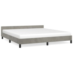 vidaXL Bettgestell mit Kopfteil Hellgrau 160x200 cm Samt