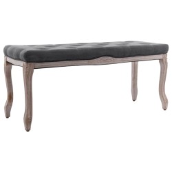 vidaXL Bank Leinen Massivholz 110x38x48 cm Dunkelgrau