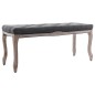 vidaXL Bank Leinen Massivholz 110x38x48 cm Dunkelgrau vidaXL Bank Leinen Massivholz 110x38x48 cm Dunkelgrau
