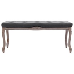 vidaXL Bank Leinen Massivholz 110x38x48 cm Dunkelgrau