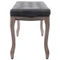 vidaXL Bank Leinen Massivholz 110x38x48 cm Dunkelgrau vidaXL Bank Leinen Massivholz 110x38x48 cm Dunkelgrau