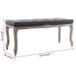 vidaXL Bank Leinen Massivholz 110x38x48 cm Dunkelgrau vidaXL Bank Leinen Massivholz 110x38x48 cm Dunkelgrau