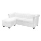 vidaXL Chesterfield-Sofa L-Form Kunstleder Weiß vidaXL Chesterfield-Sofa L-Form Kunstleder Weiß