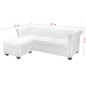 vidaXL Chesterfield-Sofa L-Form Kunstleder Weiß vidaXL Chesterfield-Sofa L-Form Kunstleder Weiß