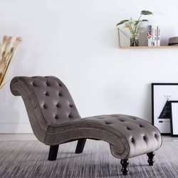 vidaXL Chaiselongue Grau Samt