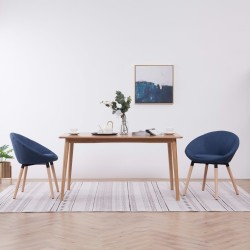 vidaXL Esszimmerstühle 2 Stk. Blau Stoff