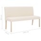 vidaXL Sitzbank 139,5 cm Cremeweiß Polyester vidaXL Sitzbank 139,5 cm Cremeweiß Polyester