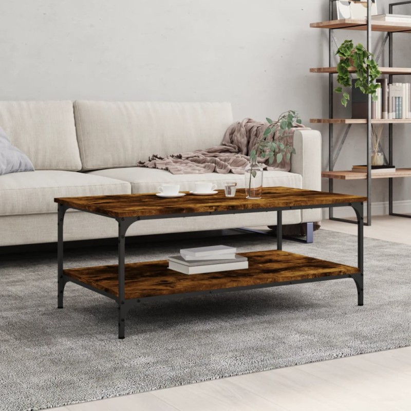 vidaXL Couchtisch Räuchereiche 100x55x40 cm Holzwerkstoff vidaXL Couchtisch Räuchereiche 100x55x40 cm Holzwerkstoff