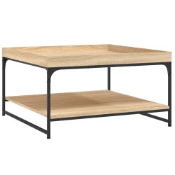 vidaXL Couchtisch Sonoma-Eiche 80x80x45 cm Holzwerkstoff und Eisen