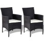 vidaXL 4-tlg. Garten-Lounge-Set mit Auflagen Poly Rattan Schwarz vidaXL 4-tlg. Garten-Lounge-Set mit Auflagen Poly Rattan Schwarz