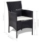 vidaXL 4-tlg. Garten-Lounge-Set mit Auflagen Poly Rattan Schwarz vidaXL 4-tlg. Garten-Lounge-Set mit Auflagen Poly Rattan Schwarz