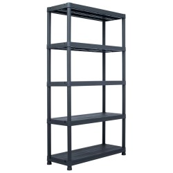 vidaXL Lagerregal Schwarz 500 kg 100 x 40 x 180 cm Kunststoff