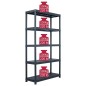 vidaXL Lagerregal Schwarz 500 kg 100 x 40 x 180 cm Kunststoff vidaXL Lagerregal Schwarz 500 kg 100 x 40 x 180 cm Kunststoff