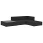 vidaXL 4-tlg. Garten-Lounge-Set mit Auflagen Poly Rattan Schwarz vidaXL 4-tlg. Garten-Lounge-Set mit Auflagen Poly Rattan Schwarz