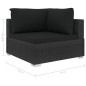 vidaXL 4-tlg. Garten-Lounge-Set mit Auflagen Poly Rattan Schwarz vidaXL 4-tlg. Garten-Lounge-Set mit Auflagen Poly Rattan Schwarz