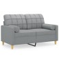 vidaXL 2-Sitzer-Sofa mit Zierkissen Hellgrau 120 cm Stoff vidaXL 2-Sitzer-Sofa mit Zierkissen Hellgrau 120 cm Stoff