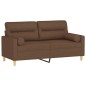 vidaXL 2-Sitzer-Sofa mit Zierkissen Braun 140 cm Stoff vidaXL 2-Sitzer-Sofa mit Zierkissen Braun 140 cm Stoff