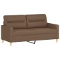 vidaXL 2-Sitzer-Sofa mit Zierkissen Braun 140 cm Stoff vidaXL 2-Sitzer-Sofa mit Zierkissen Braun 140 cm Stoff