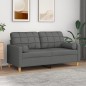 vidaXL 2-Sitzer-Sofa mit Zierkissen Dunkelgrau 140 cm Stoff vidaXL 2-Sitzer-Sofa mit Zierkissen Dunkelgrau 140 cm Stoff
