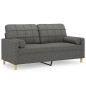 vidaXL 2-Sitzer-Sofa mit Zierkissen Dunkelgrau 140 cm Stoff vidaXL 2-Sitzer-Sofa mit Zierkissen Dunkelgrau 140 cm Stoff