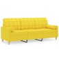 vidaXL 3-Sitzer-Sofa mit Zierkissen Hellgelb 180 cm Stoff vidaXL 3-Sitzer-Sofa mit Zierkissen Hellgelb 180 cm Stoff