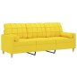 vidaXL 3-Sitzer-Sofa mit Zierkissen Hellgelb 180 cm Stoff vidaXL 3-Sitzer-Sofa mit Zierkissen Hellgelb 180 cm Stoff