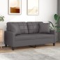 vidaXL 2-Sitzer-Sofa mit Zierkissen Grau 140 cm Kunstleder vidaXL 2-Sitzer-Sofa mit Zierkissen Grau 140 cm Kunstleder